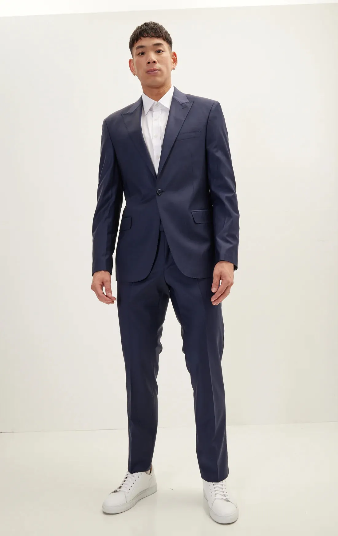 Merino Wool Peak Suit - Dark Navy