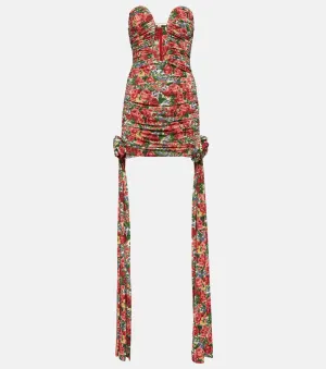 Mini dress with ruffles and floral print Magda Butrym, multicolor