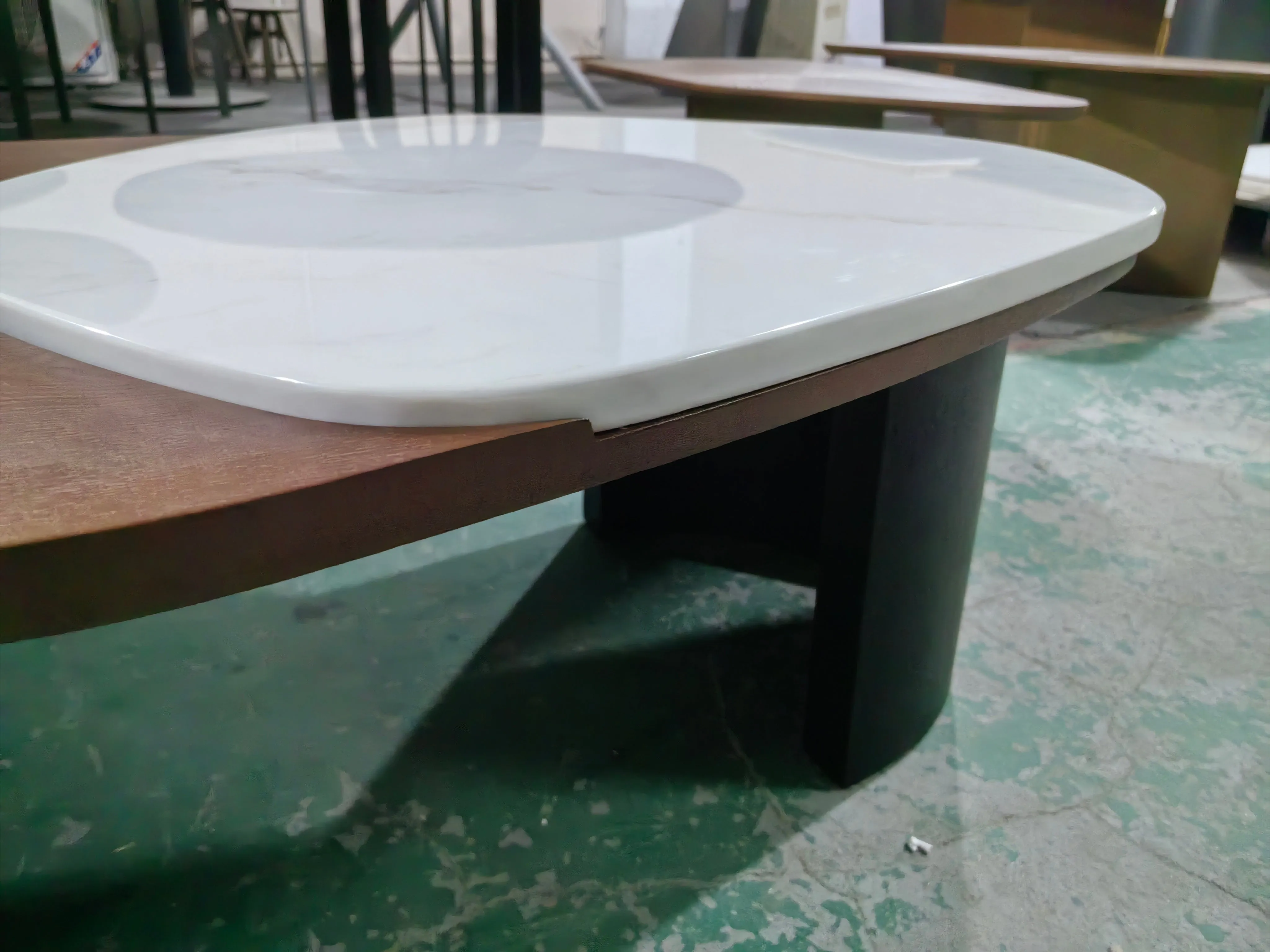 Modern Irregular Braxton Marble Top Coffee Table