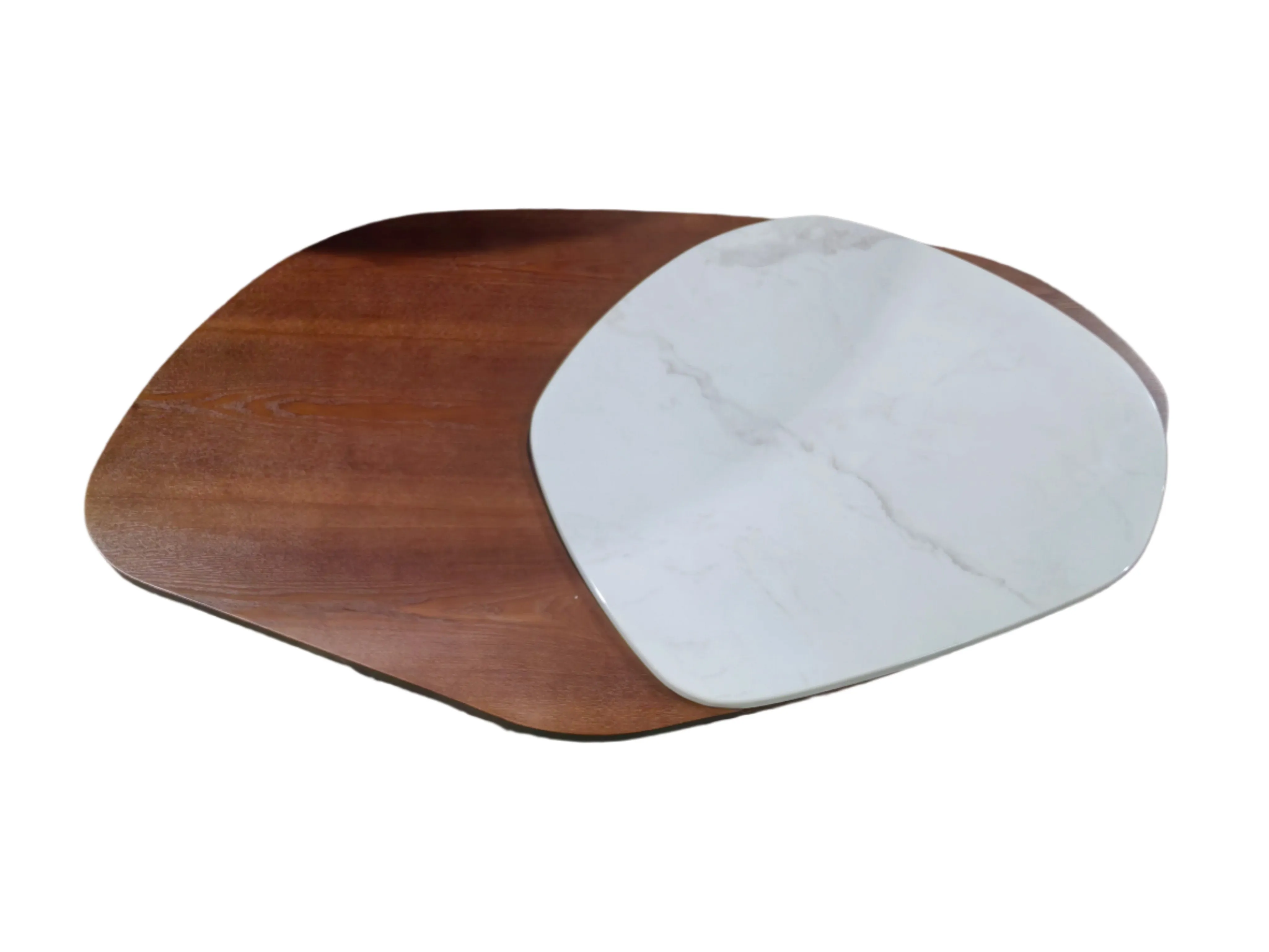 Modern Irregular Braxton Marble Top Coffee Table