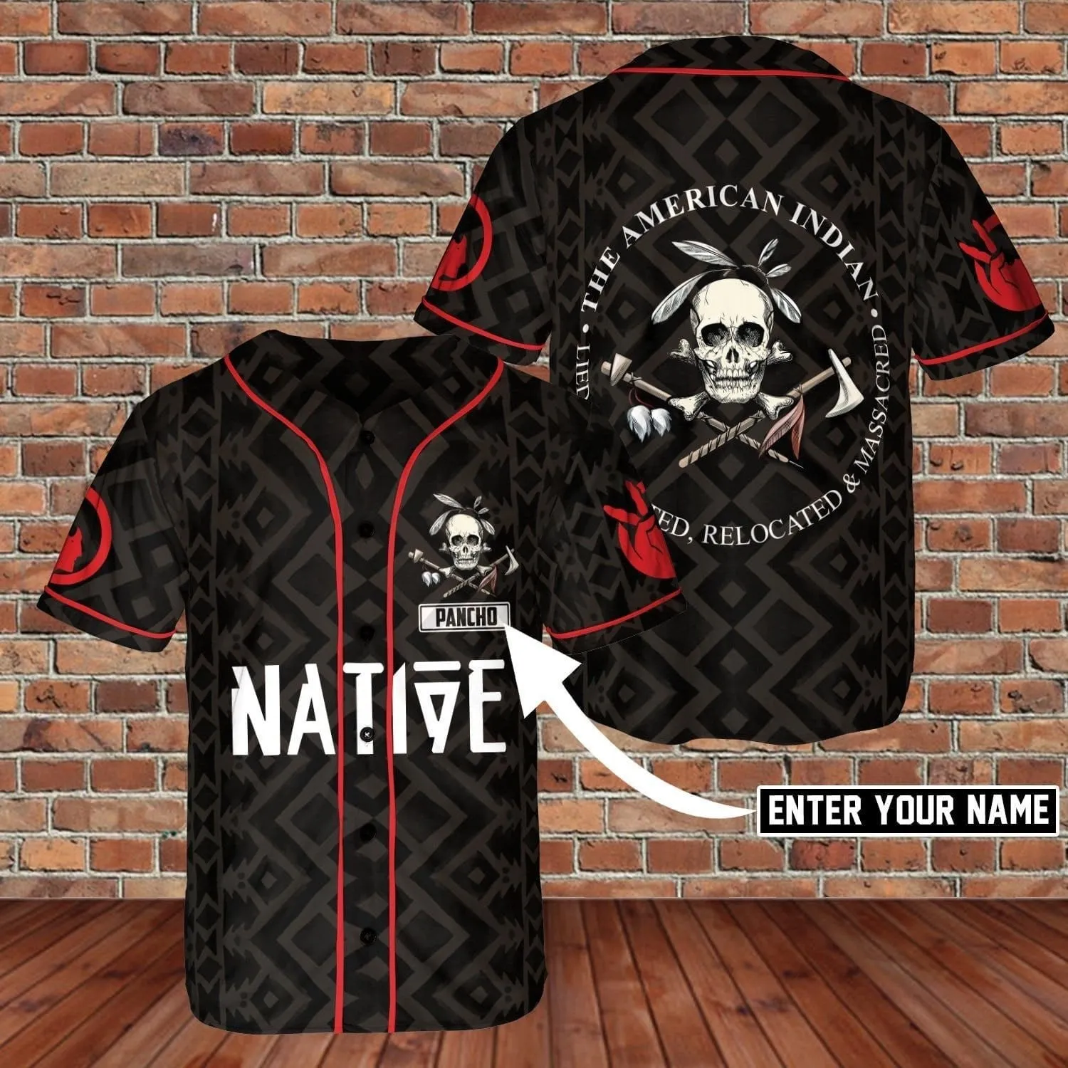 Native American Son Of America Indian Chapter Personalized Baseball Jersey