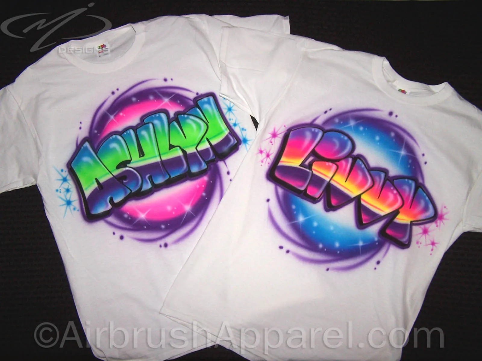 Neon Bubble Letter Spiral Background Custom Tee or Sweatshirt