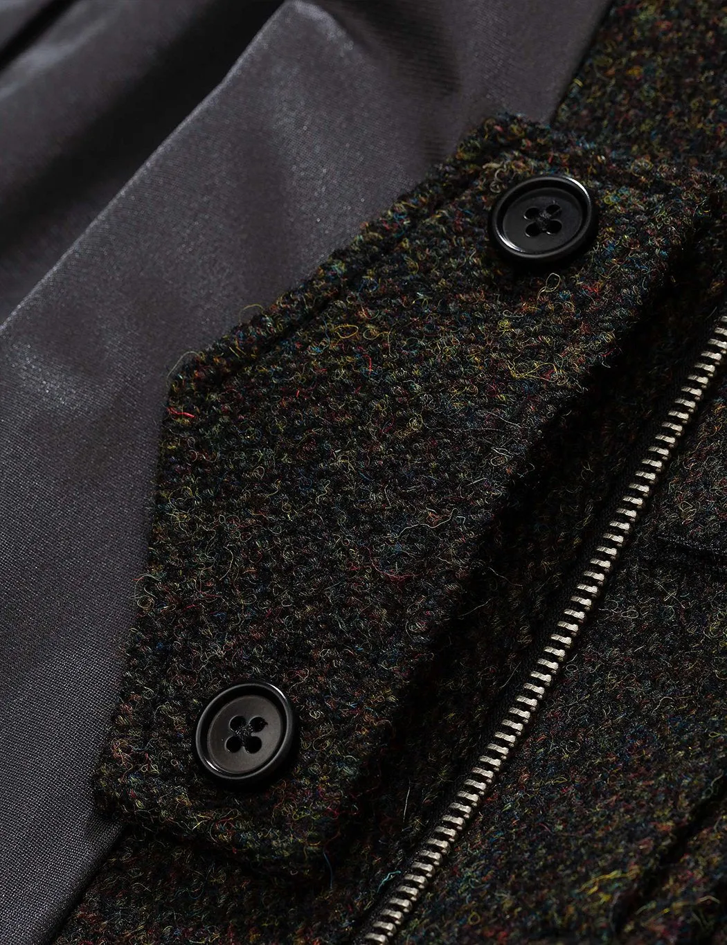 Norse Projects Svalbard Harris Tweed Coat - Black Multi