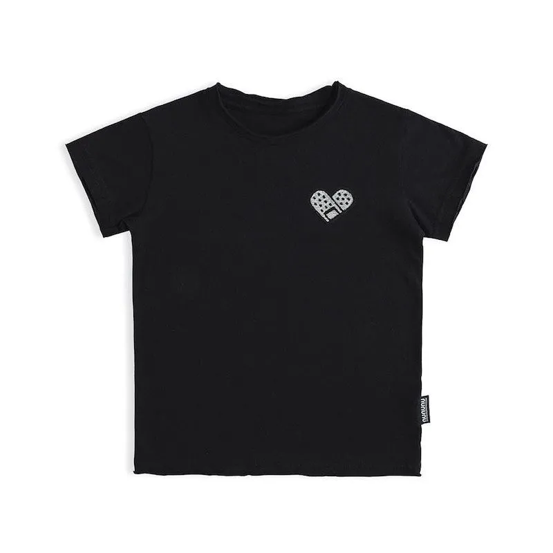 NUNUNU Bandaid Heart Patch T-Shirt Black