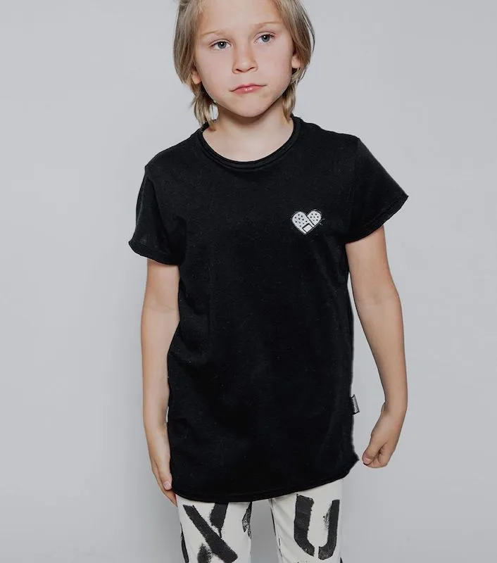 NUNUNU Bandaid Heart Patch T-Shirt Black