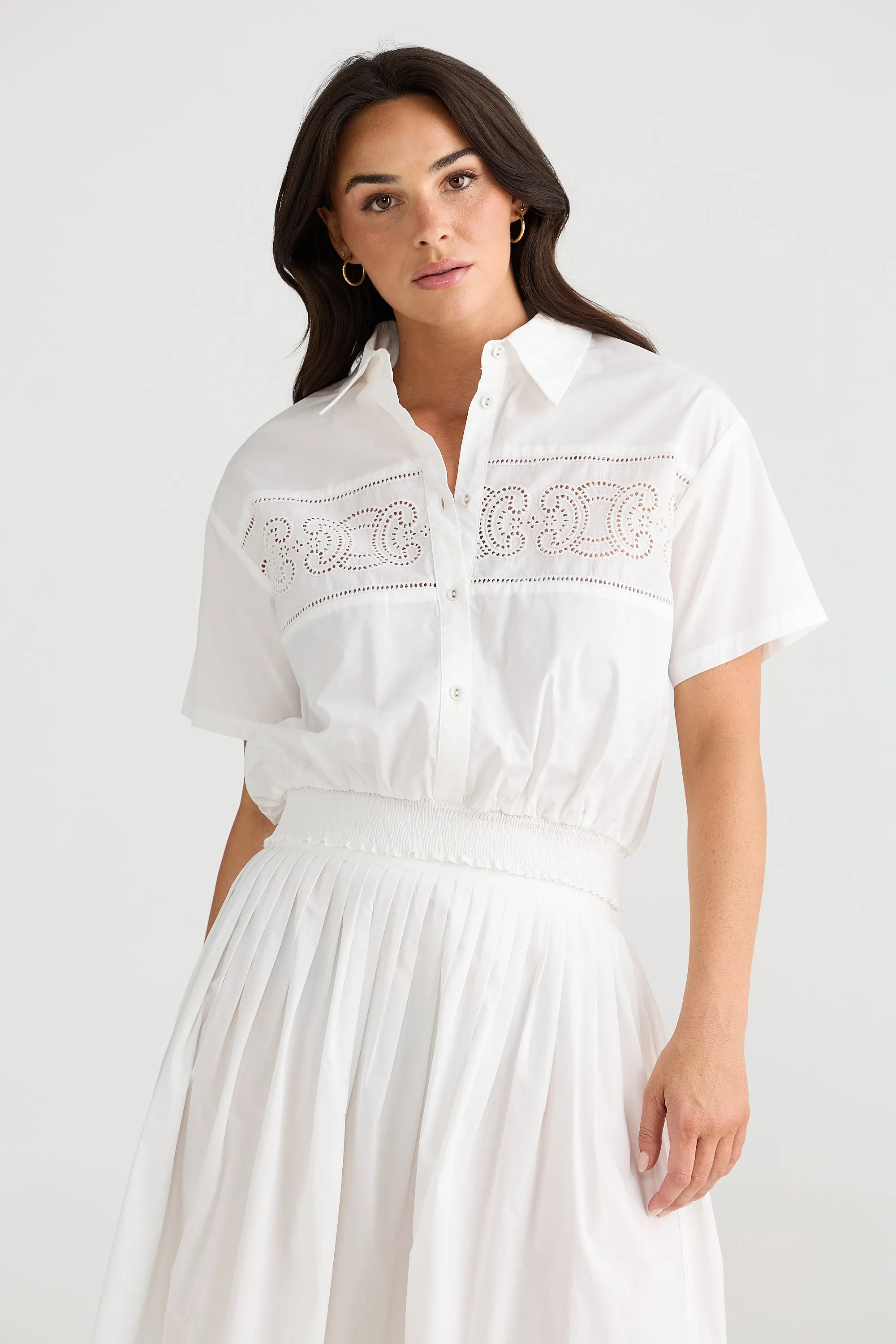 Paris Top Shirt - White Cotton