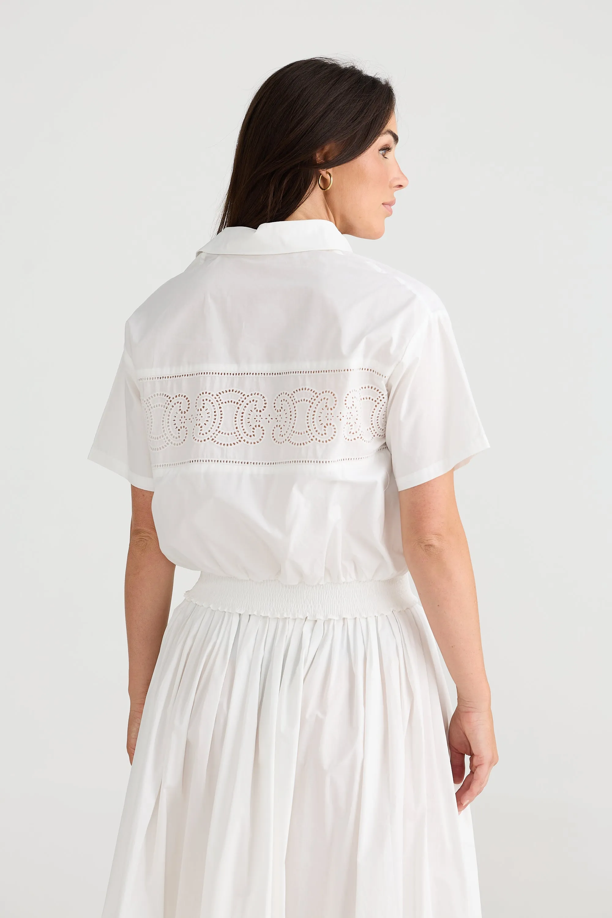 Paris Top Shirt - White Cotton