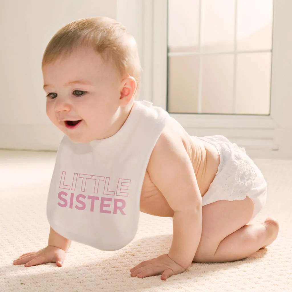 Personalised Little Sister Short-Sleeved T-Shirt and Bib Set