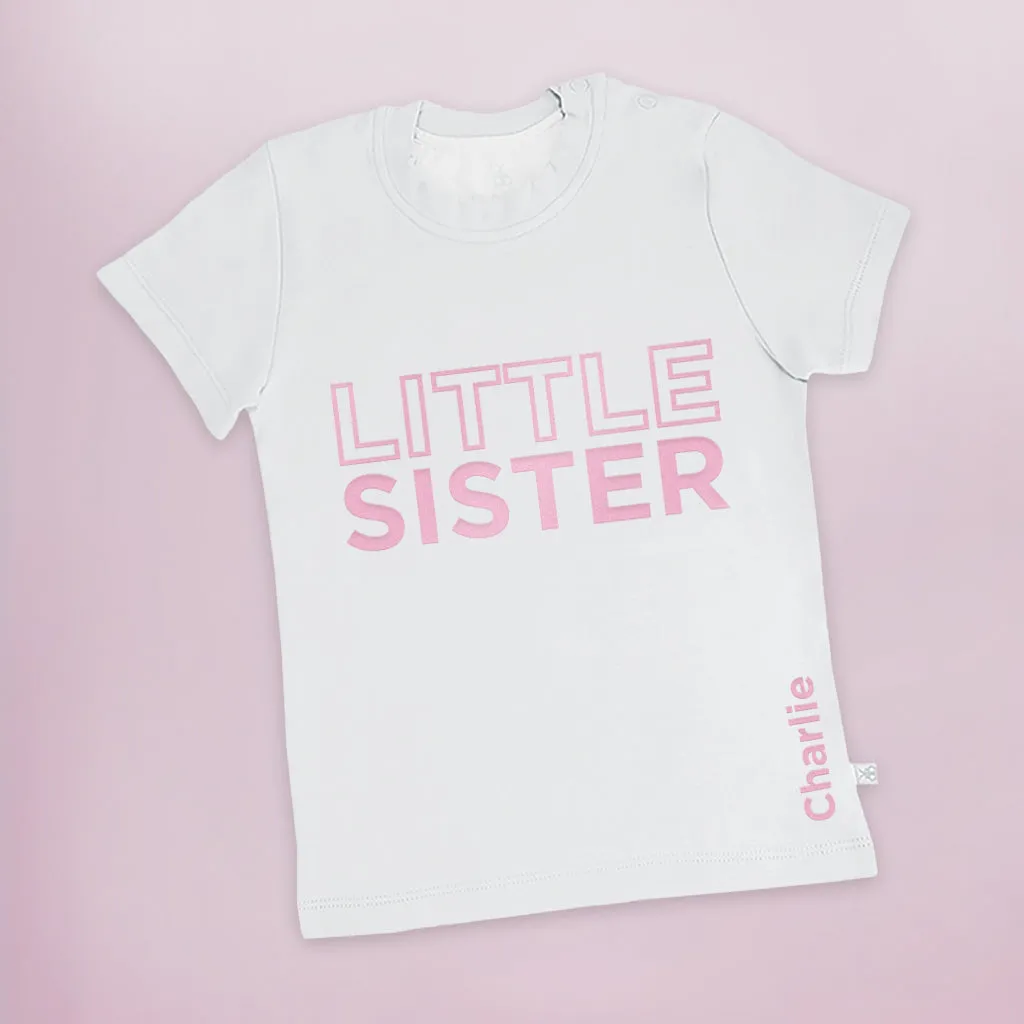 Personalised Little Sister T-shirt-Short-Sleeved