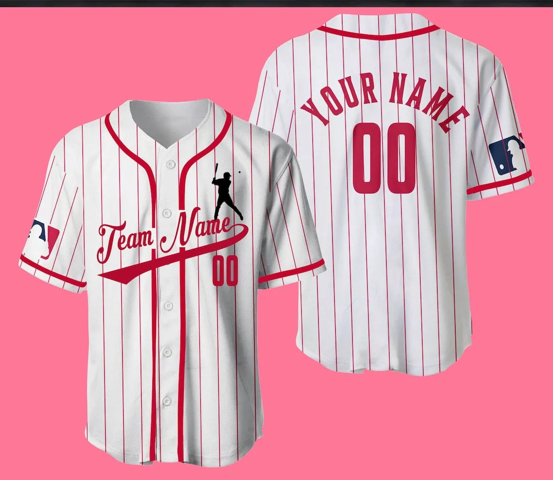 Personalized Name Custom Request Stripe Line Color Baseball Jersey For Baseball Fans, Baseball Fans Jersey, Custom Baseball Jersey