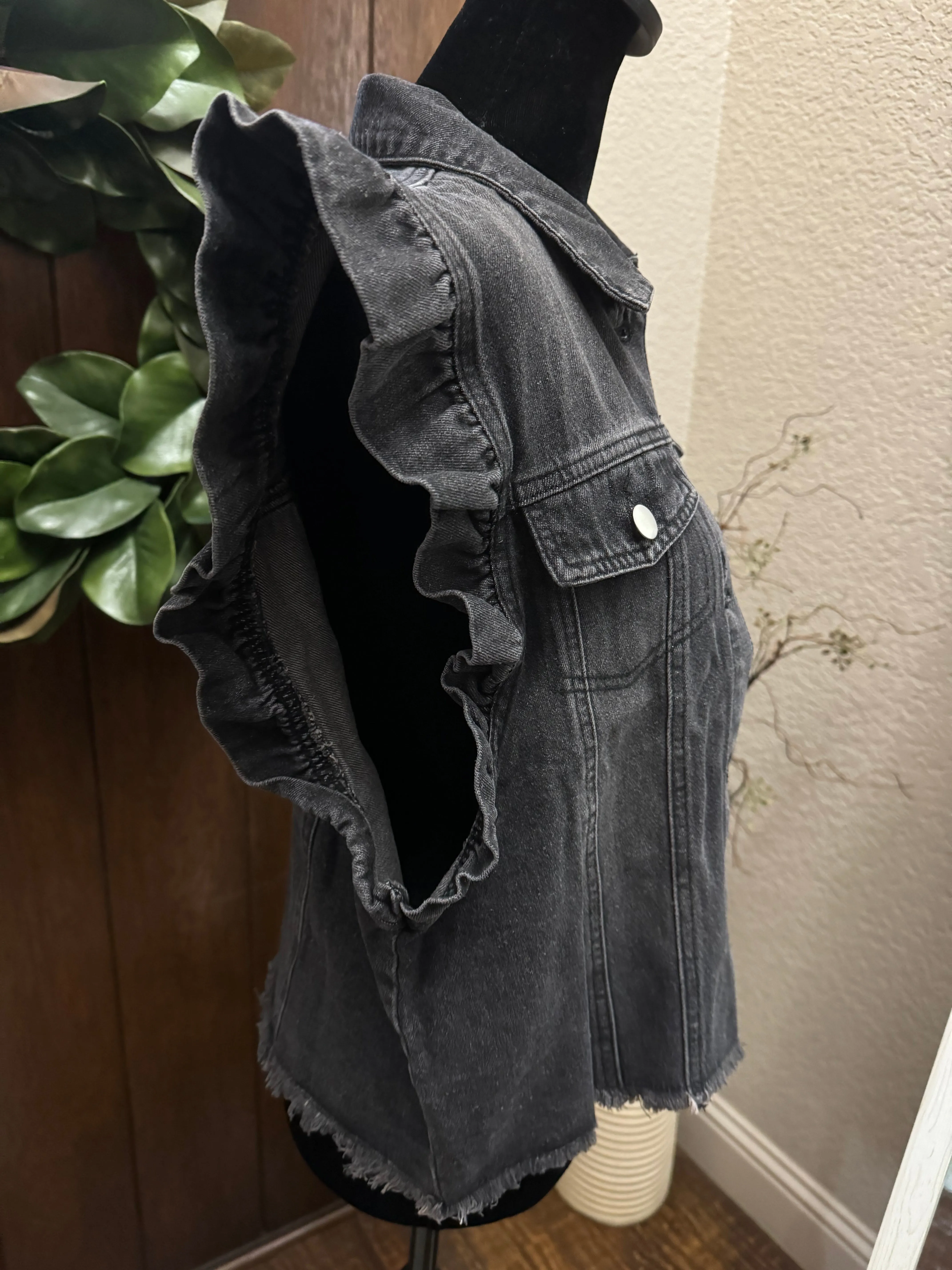 Pick Your Patch Black Denim Vest