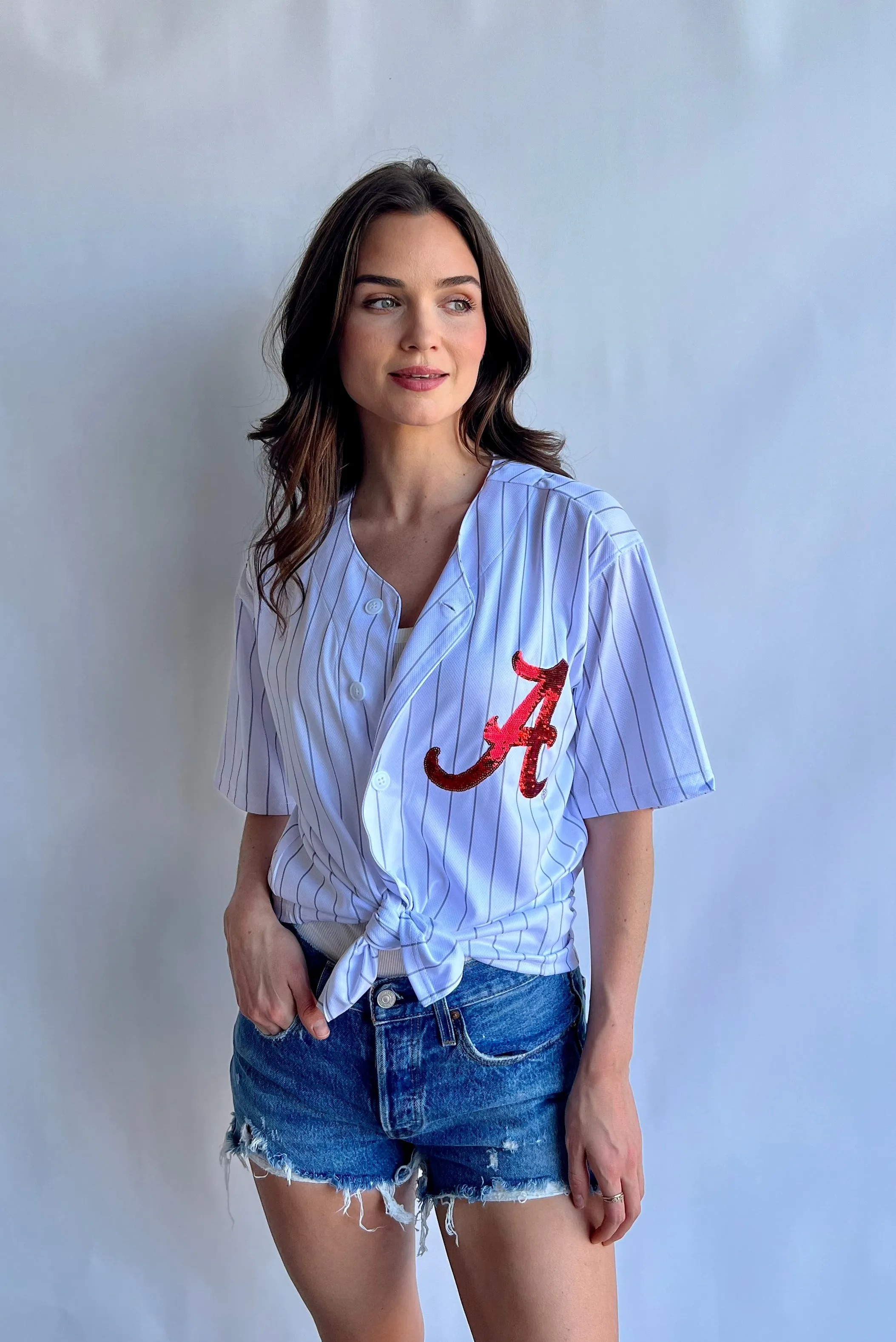 Pinstripe Alabama Baseball uniform