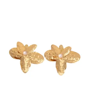 Pre Order:  Large Irregular Flower Petal Earrings