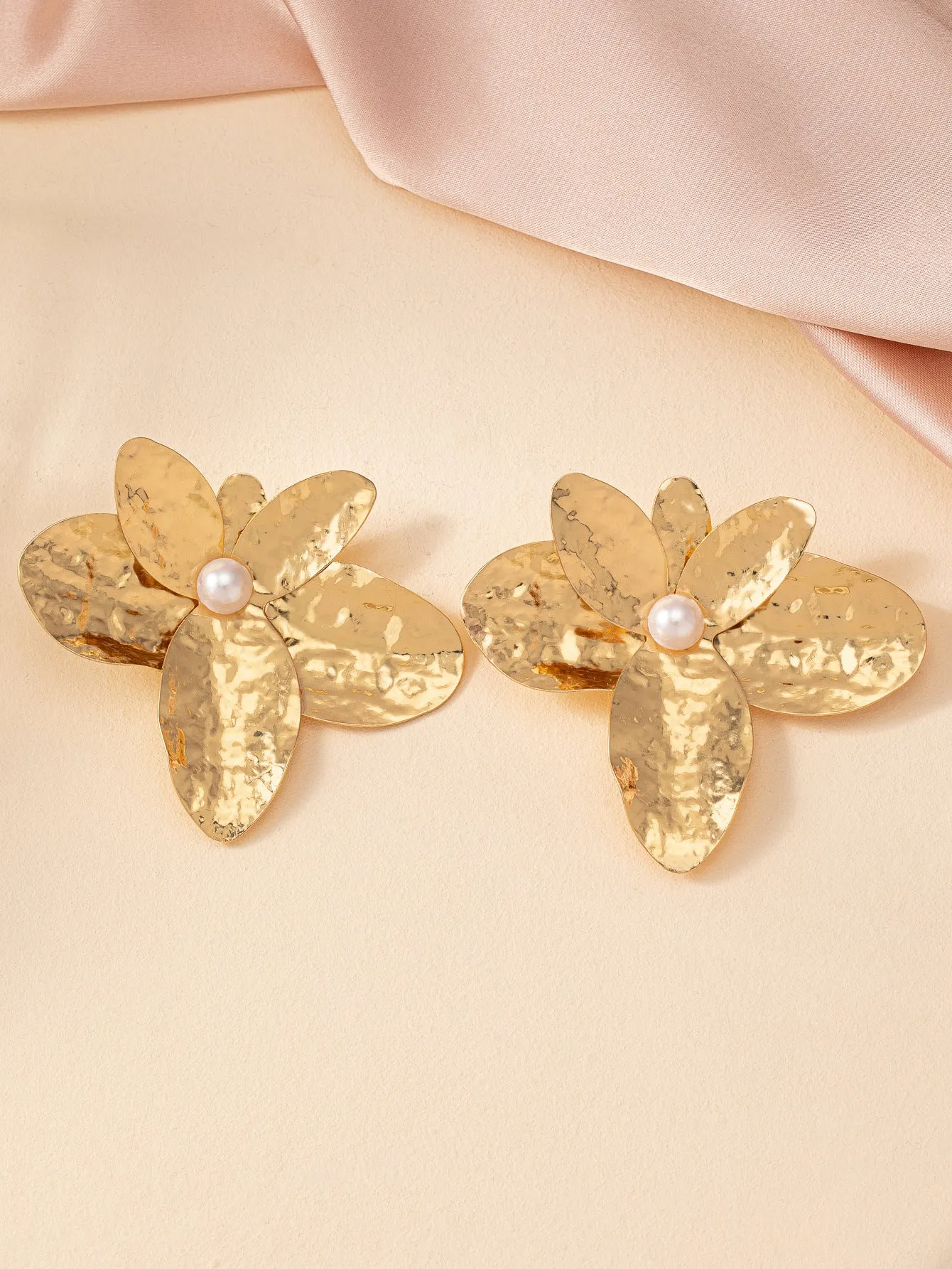 Pre Order:  Large Irregular Flower Petal Earrings