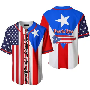 Puerto Rico Flag Baseball Jersey, Idea Gift for Men & Women