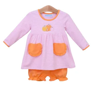 Pumpkin Patch Long Sleeve Bloomer Set