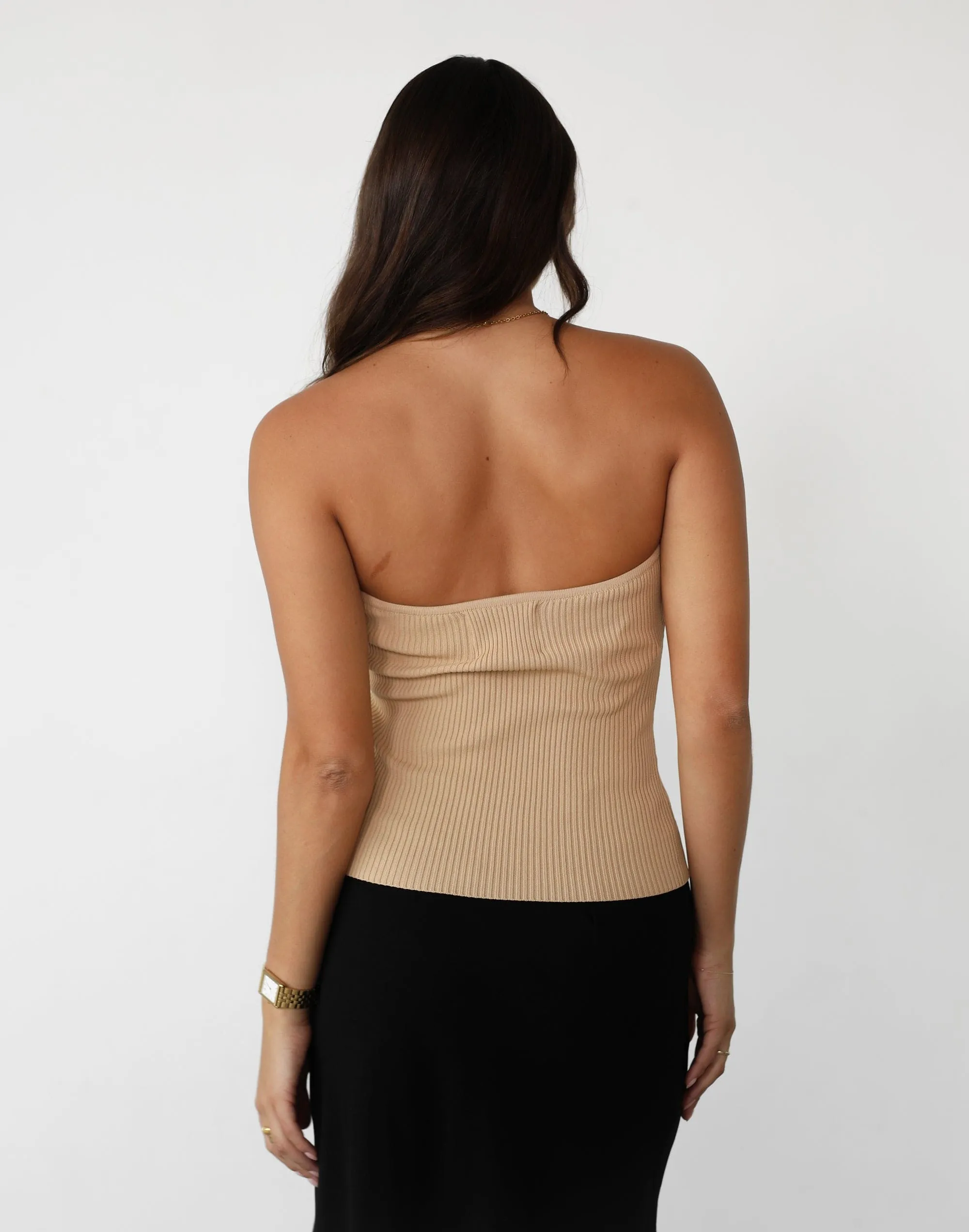 Shayna Strapless Top (Beige)