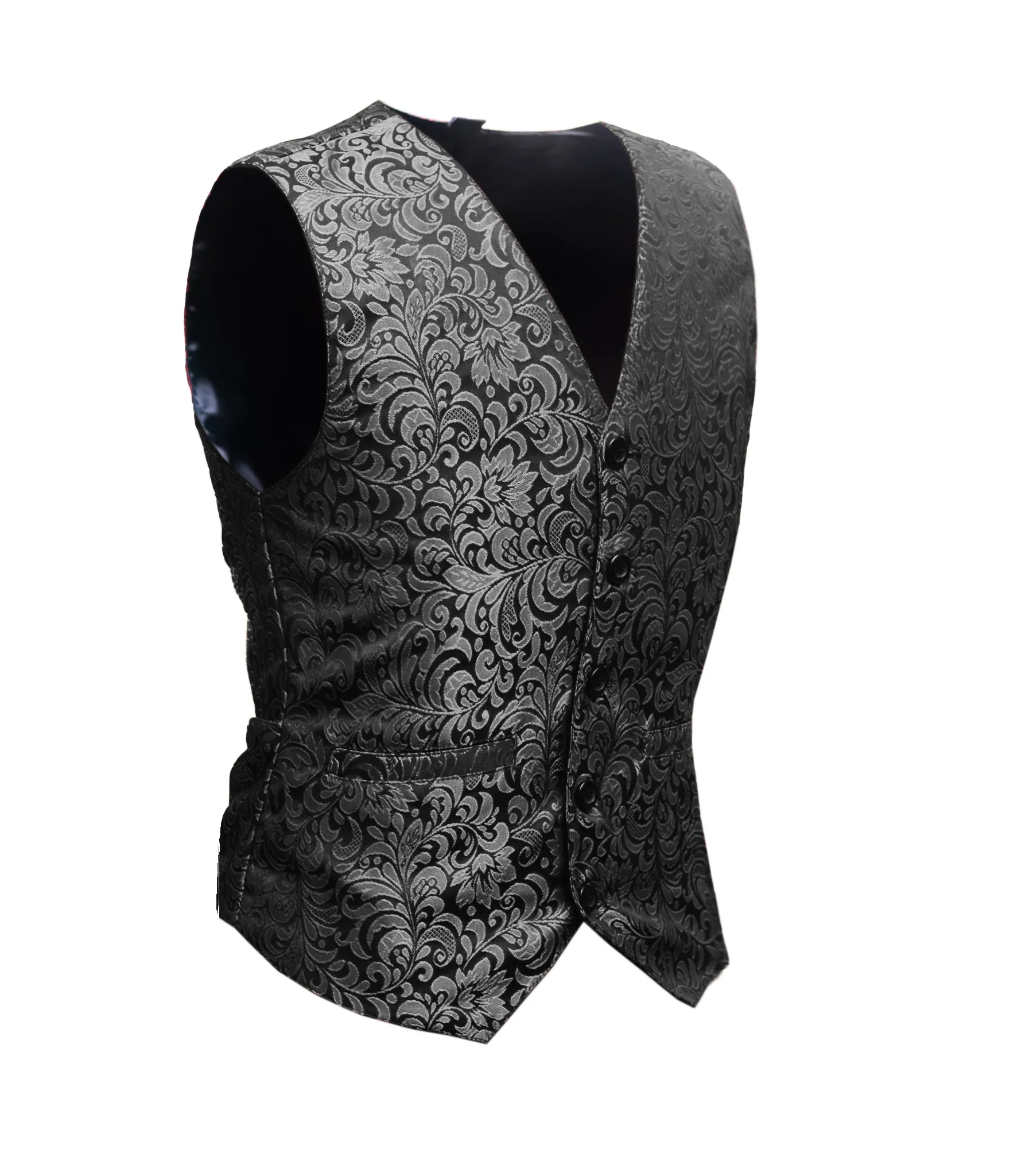 Silver Brocade Men's Waist Coat