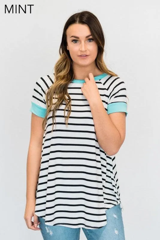 Stripe   Leopard Contrast Top | Clearance