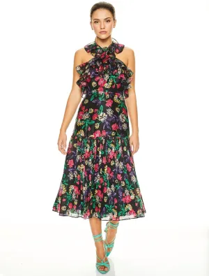 SUNDOWN SALSA MIDI DRESS