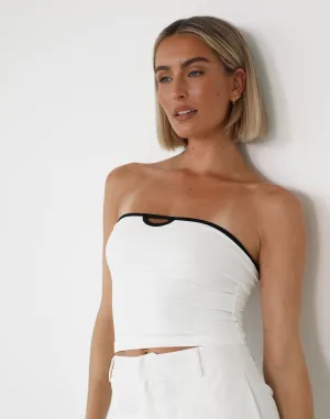 Teya Bandeau Top (White/Black)