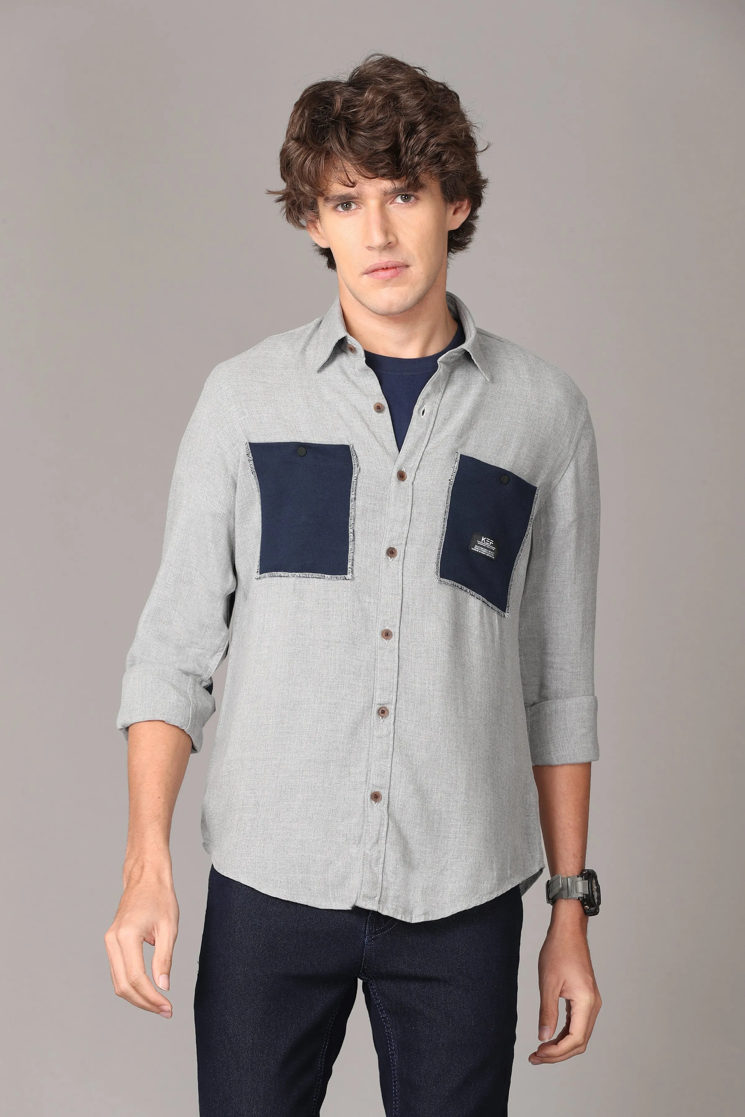 The Classic Ash Grey Full Sleeve Shirt