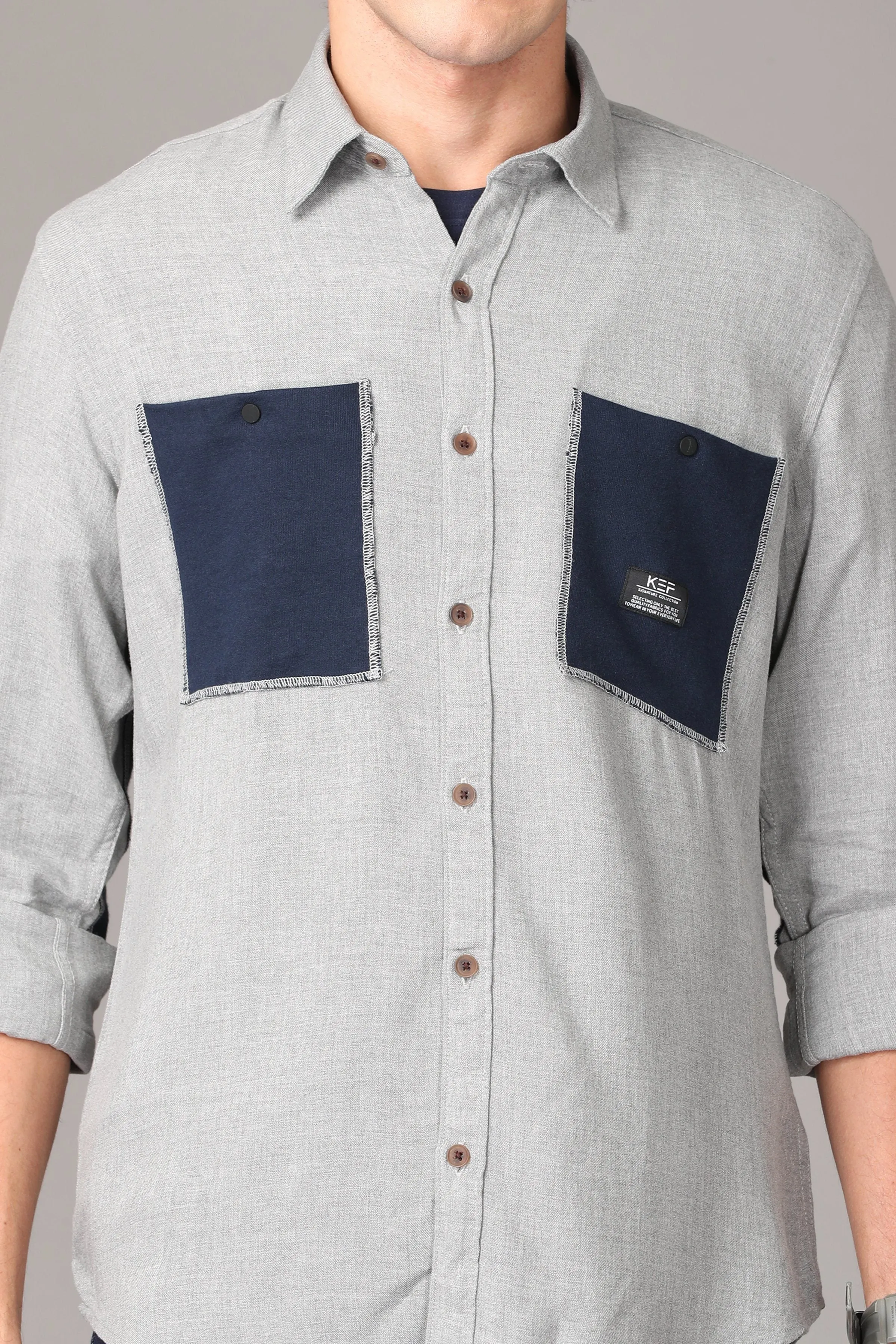 The Classic Ash Grey Full Sleeve Shirt