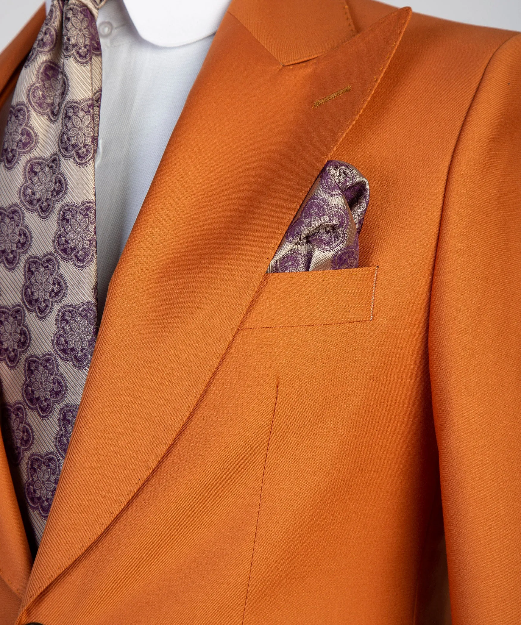 Three Piece Men's Orange Suit