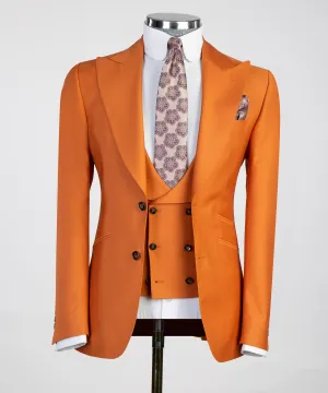 Three Piece Men's Orange Suit