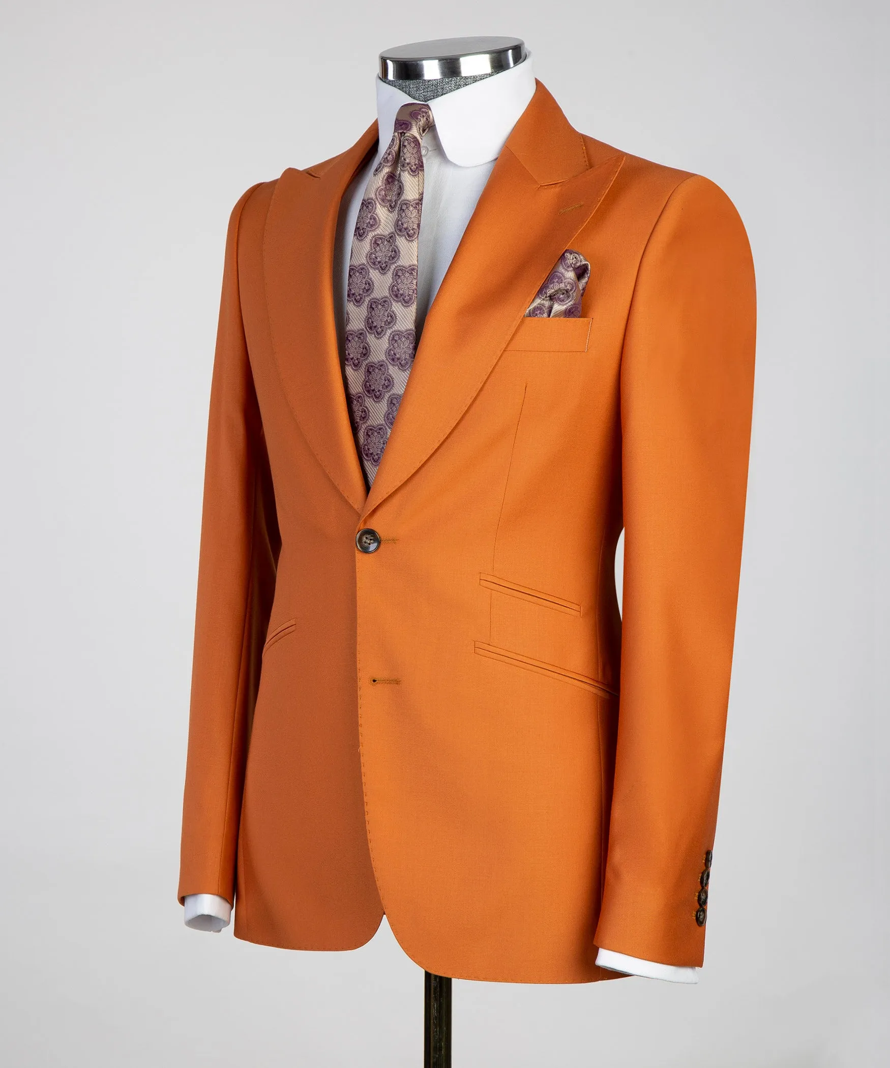 Three Piece Men's Orange Suit