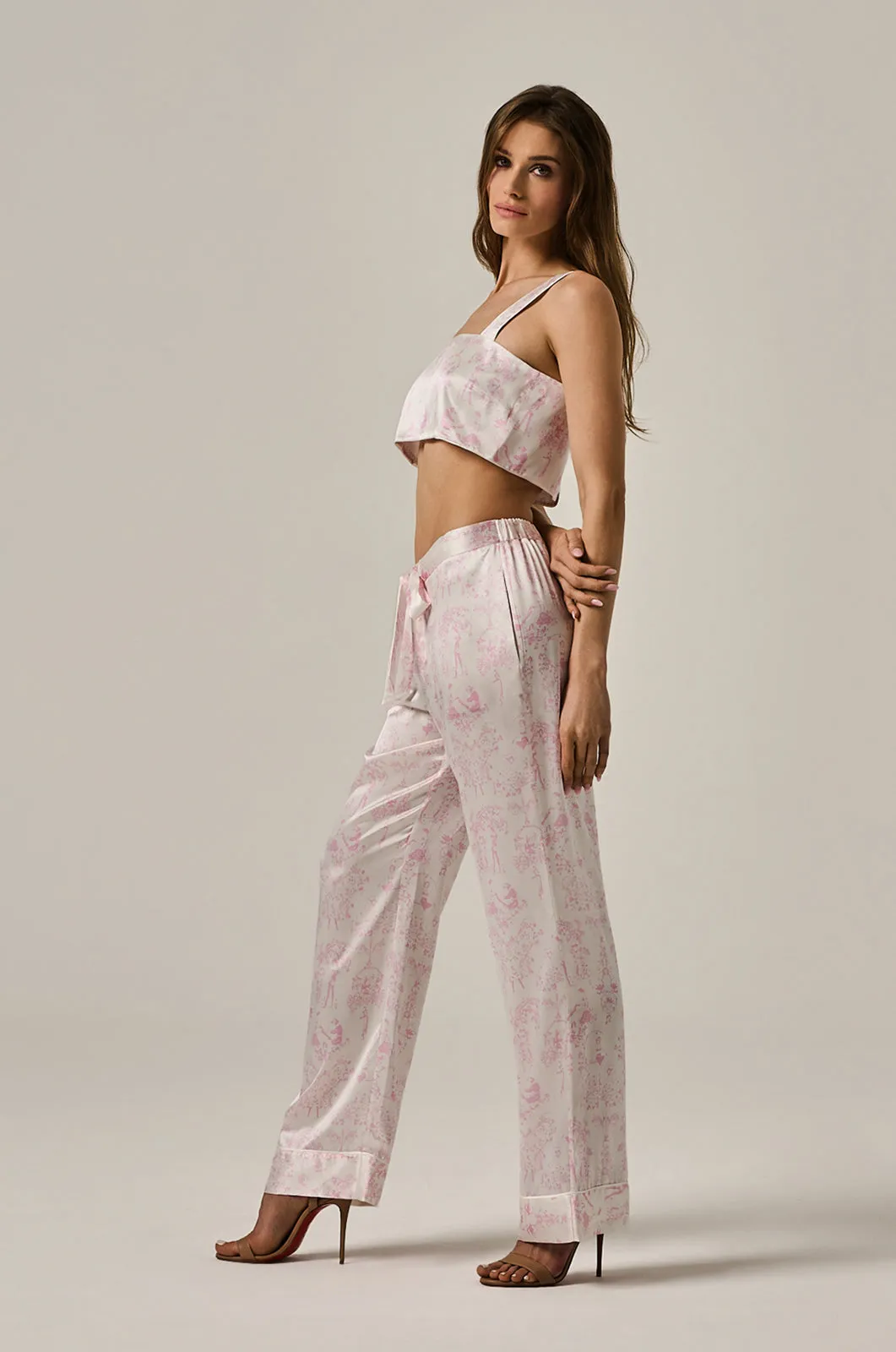 TOILE KIKI SILK LOUNGE TIE UP PANT