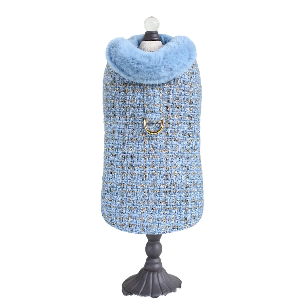 Tweed Dog Coat Blue