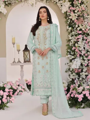 Wardah Uzair "Allure" Luxury Pret Embroidered Chiffon Suit - Opal