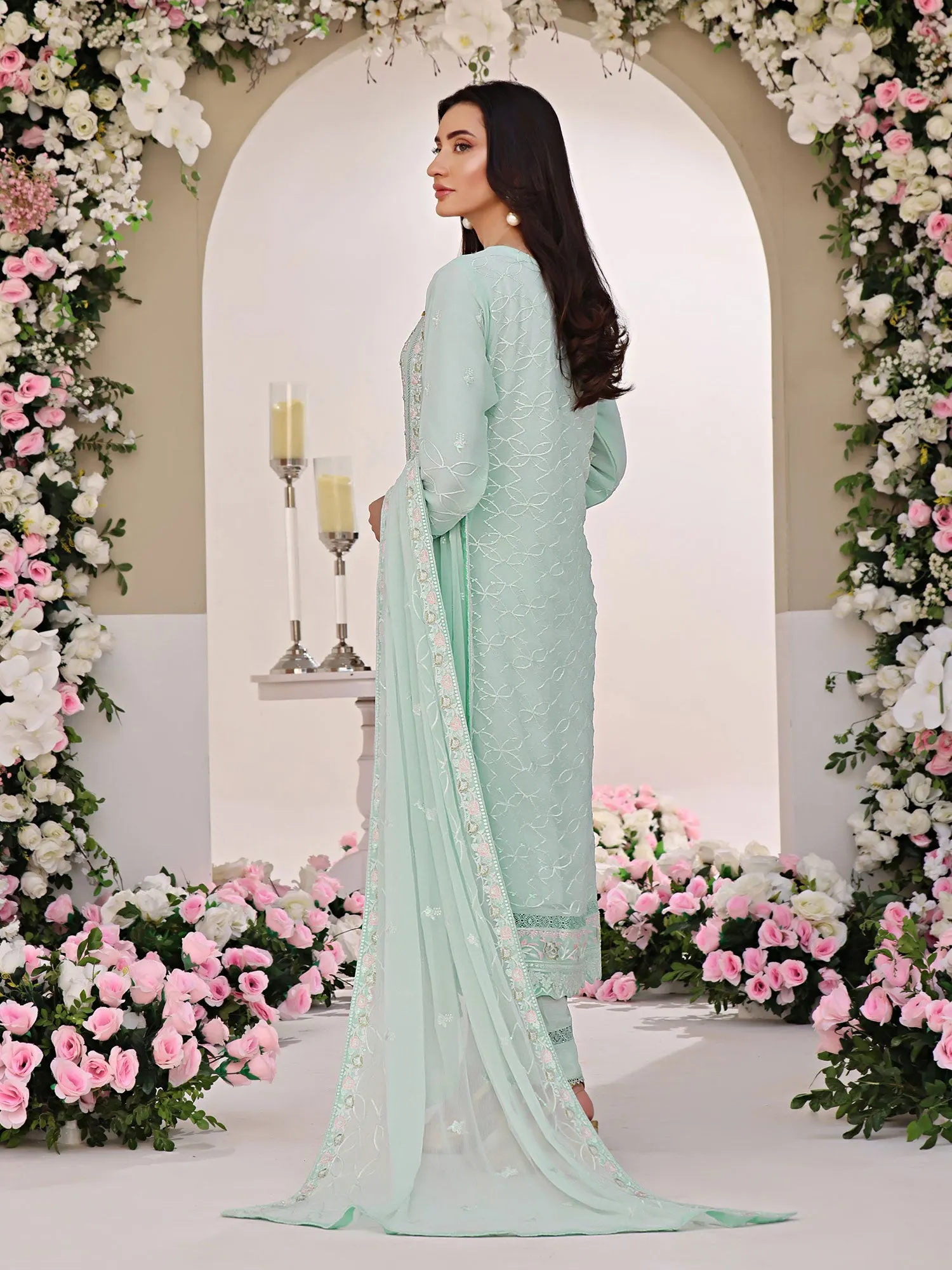 Wardah Uzair "Allure" Luxury Pret Embroidered Chiffon Suit - Opal